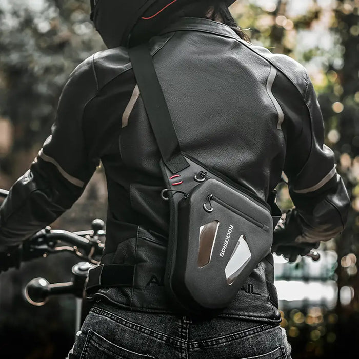 Мото чанта Rockbros за крак бедро кръст рамо - черна