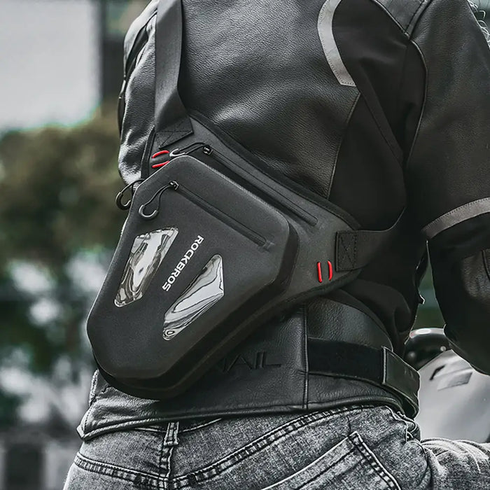 Мото чанта Rockbros за крак бедро кръст рамо - черна