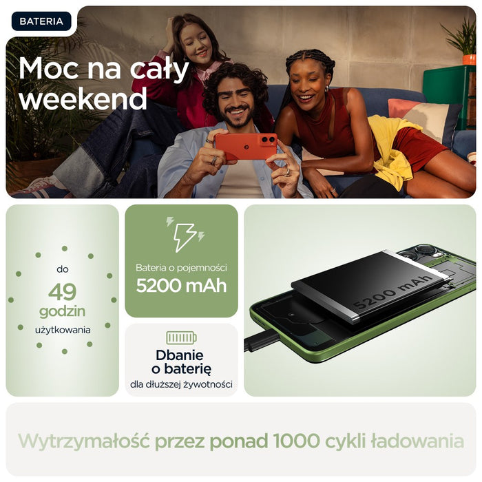 Motorola moto g06 17.5 см (6.88") Две SIM карти Android 15 4G USB Type-C 4 GB 128 GB 5200 mAh Зелен
