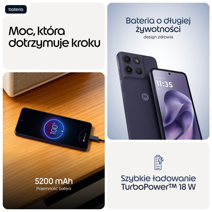 Motorola moto g17 17.1 см (6.72") Две SIM карти Android 15 USB Type-C 8 GB 128 GB 5200 mAh Лилав