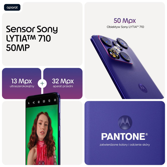 Motorola edge 70 fusion 17.2 см (6.78") Две SIM карти Android 16.0 5G USB Type-C 12 GB 256 GB 7000 mAh Виолетов