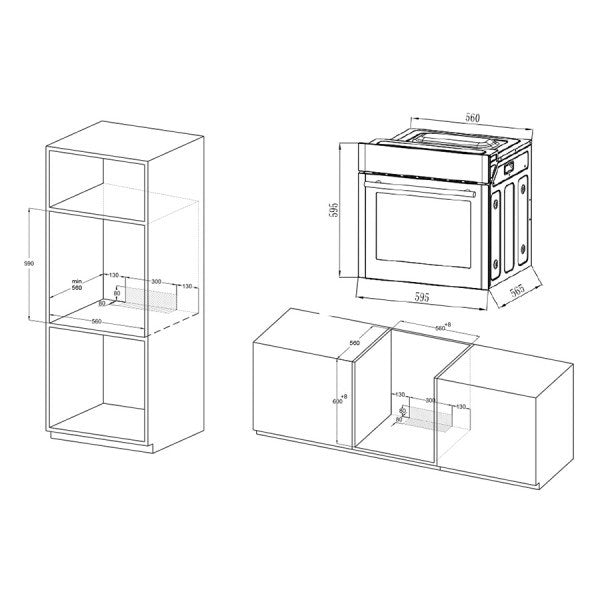 Вградена електрическа фурна MPM-63-BO-30, черна