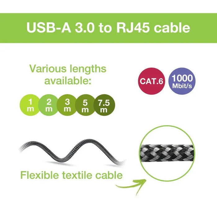 Мрежов кабел Techly ICOC U3A-RJ45-010 Черен Сребърен 1