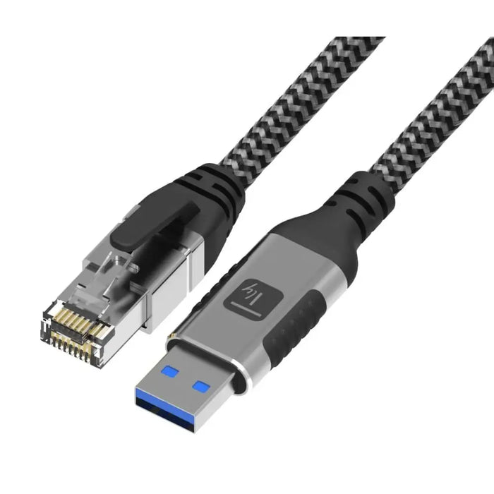 Мрежов кабел Techly ICOC U3A-RJ45-010 Черен Сребърен 1
