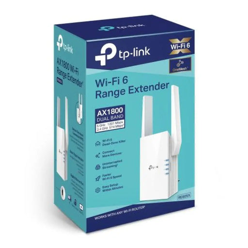 Мрежов усилвател TP-LINK RE605X AC1800 бял