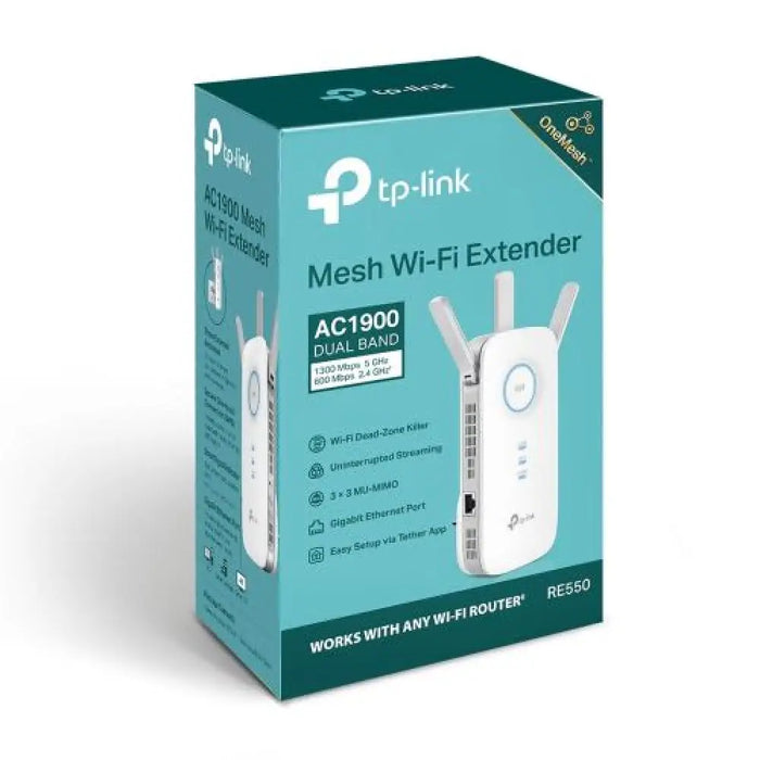 Мрежов усилвател TP LINK RE550 AC1900 бял