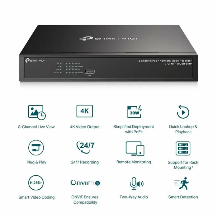 Мрежова записвачка на видео TP-Link VIGI NVR1008H-8MP