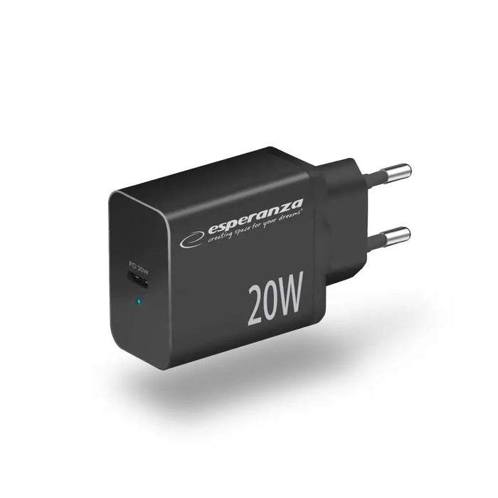 Мрежово зарядно Esperanza EZC104K 20W Черно