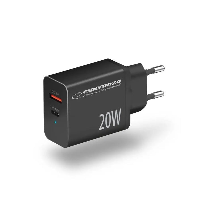 Мрежово зарядно Esperanza EZC105K 20W Черно