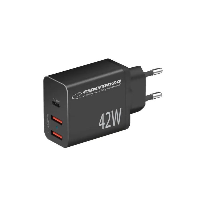 Мрежово зарядно Esperanza EZC106K 42W Черно