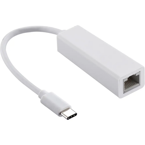 Мрежови адаптер Estillo 10/100 Mbps USB-C 2.0 към RJ45 Бял