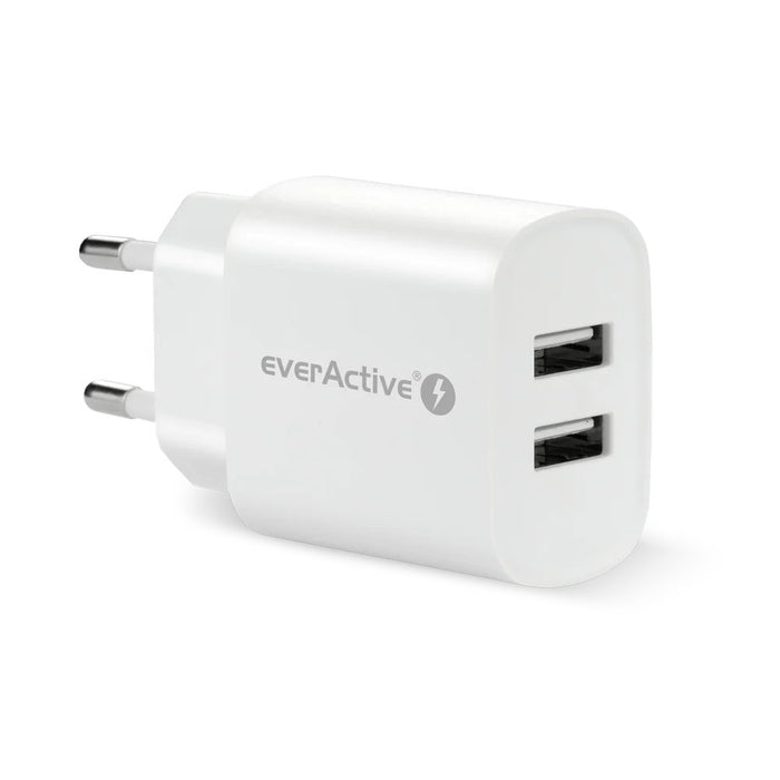 Зарядно EVERACTIVE 2 x USB 2.4A бяло