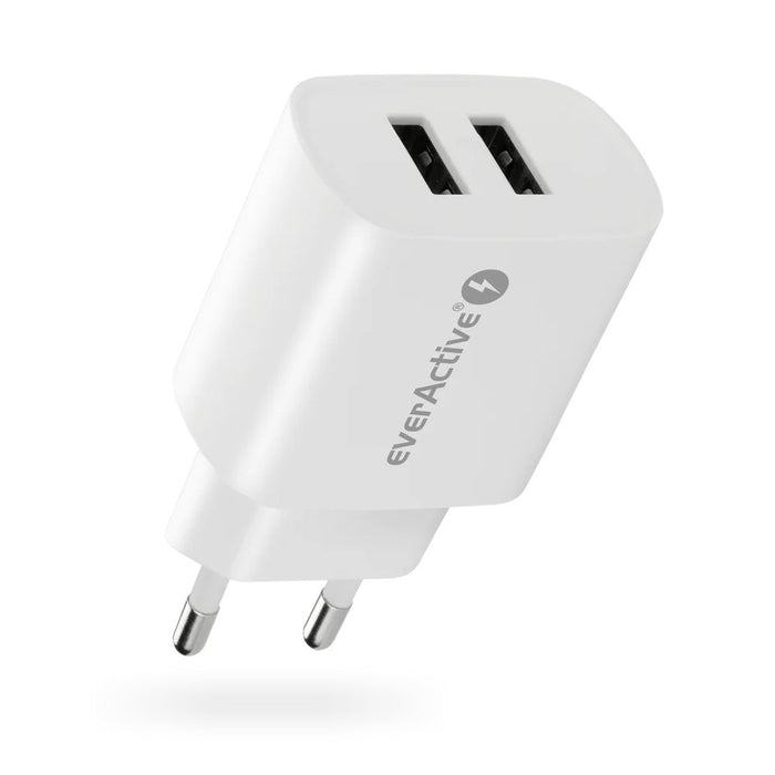 Зарядно EVERACTIVE 2 x USB 2.4A бяло