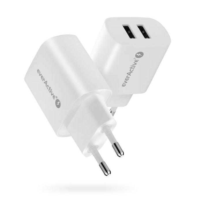 Зарядно EVERACTIVE 2 x USB 2.4A бяло