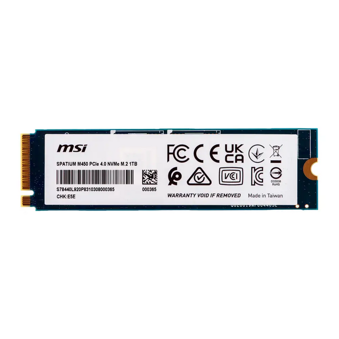 MSI SPATIUM M450 PCIe 4.0 NVMe M.2 1000GB PCI Express 4.0
