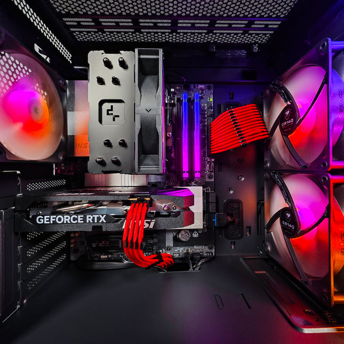 Гейминг настолен компютър GRIGS SPARK MAX AMD RYZEN 5 7500F, GEFORCE RTX5060 8 GB GAMING OC, RAM ПАМЕТ 16+16 GB, 6000 MHz