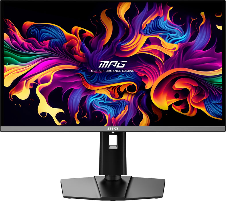 MSI MPG 272URX QD-OLED геймърски монитор, 26.5", 0.03ms, 240Hz, 3840x2160, G-SYNC, AMD FreeSync Premium Pro, AI Vision, конзолен режим, ClearMR 13000, HDR True Black 400, Type-C (98W PD), DP(2.1a), 2xHDMI(2.1), USB хъб, Pivot, Heigh Adj., VESA, черен, 8.1