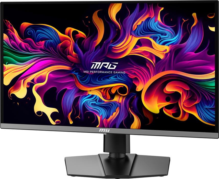 MSI MPG 272URX QD-OLED геймърски монитор, 26.5", 0.03ms, 240Hz, 3840x2160, G-SYNC, AMD FreeSync Premium Pro, AI Vision, конзолен режим, ClearMR 13000, HDR True Black 400, Type-C (98W PD), DP(2.1a), 2xHDMI(2.1), USB хъб, Pivot, Heigh Adj., VESA, черен, 8.1