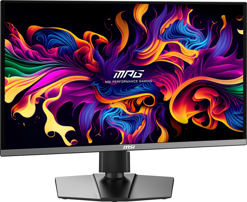MSI MPG 272URX QD-OLED геймърски монитор, 26.5", 0.03ms, 240Hz, 3840x2160, G-SYNC, AMD FreeSync Premium Pro, AI Vision, конзолен режим, ClearMR 13000, HDR True Black 400, Type-C (98W PD), DP(2.1a), 2xHDMI(2.1), USB хъб, Pivot, Heigh Adj., VESA, черен, 8.1