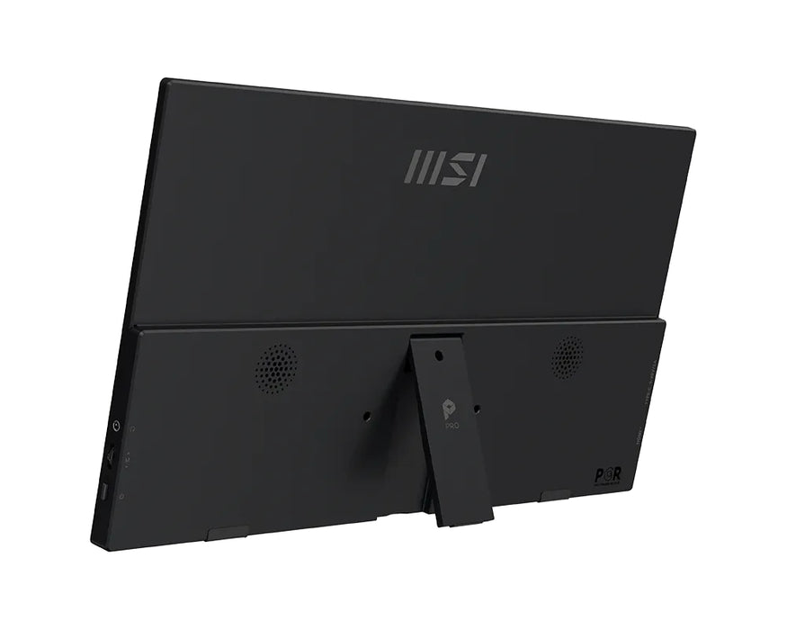 Преносим монитор MSI PRO MP165 E6, 15.6", 4ms, 60Hz IPS, 1920x1080, EyesErgo, Anti-flicker, По-малко синя светлина, 250nits AG, 16.7M, 1000:1, 2xType-C (15W), HDMI (2.0b), 2x1W, Накланяне, VESA 75, Черен, 0.78kg