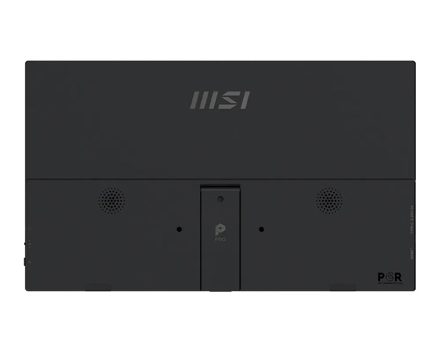 Преносим монитор MSI PRO MP165 E6, 15.6", 4ms, 60Hz IPS, 1920x1080, EyesErgo, Anti-flicker, По-малко синя светлина, 250nits AG, 16.7M, 1000:1, 2xType-C (15W), HDMI (2.0b), 2x1W, Накланяне, VESA 75, Черен, 0.78kg