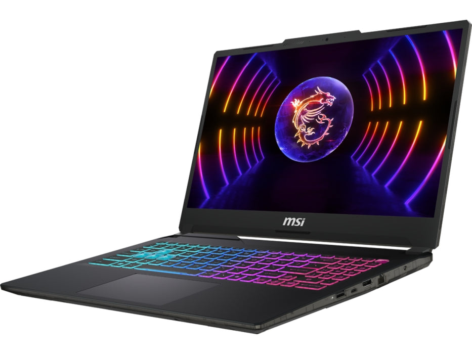MSI Cyborg 15 A13UCK, i7-13620H (10C/16T, до 4.90GHz, 24MB), GeForce RTX 3050 4GB GDDR6, 15.6" FHD (1920x1080), 144Hz, IPS-ниво, 16GB DDR5 5200MHz, 512GB PCIe Gen4x4 SSD, WiFi 6E, BT 5.3, 4-зонова RGB подсветка, БЕЗ операционна система, 53.5Whr, 1.98kg