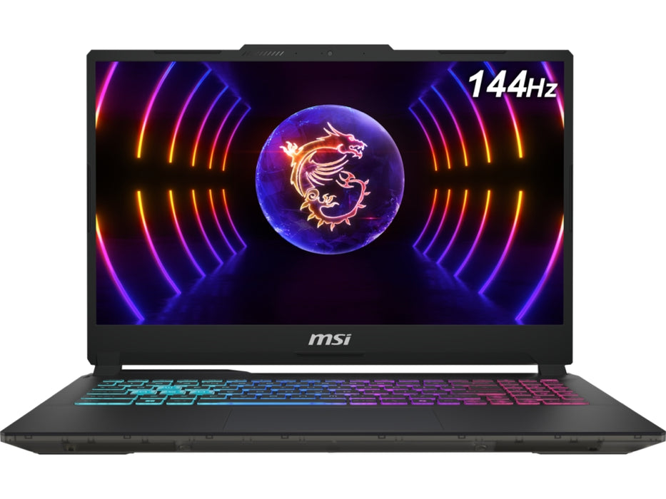 MSI Cyborg 15 A13UCK, i7-13620H (10C/16T, до 4.90GHz, 24MB), GeForce RTX 3050 4GB GDDR6, 15.6" FHD (1920x1080), 144Hz, IPS-ниво, 16GB DDR5 5200MHz, 512GB PCIe Gen4x4 SSD, WiFi 6E, BT 5.3, 4-зонова RGB подсветка, БЕЗ операционна система, 53.5Whr, 1.98kg