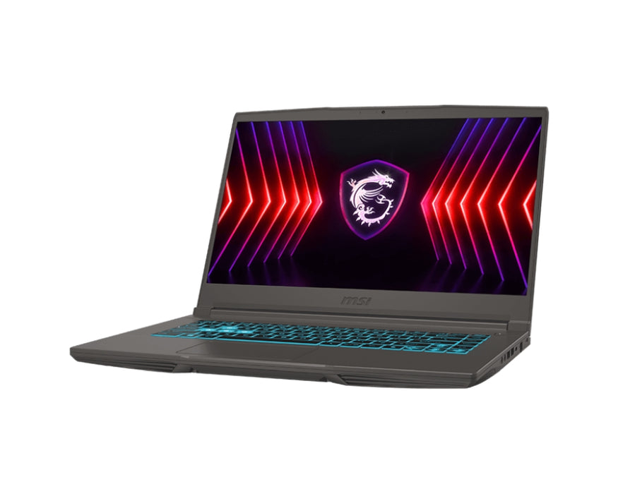 MSI Thin A15 B7VE, AMD Ryzen 7 7735HS (8C/16T, до 4.75GHz, 16MB L3), 15.6" FHD (1920x1080) 144Hz, IPS-Level, RTX 4050 6GB GDDR6 194 AI TOPS, 16GB DDR5 2x8 4800MHz, 512GB SSD Gen4x4, WiFI 6E, BT5.3, единична клавиатура с подсветка (синя), БЕЗ ОС, 1,86 кг