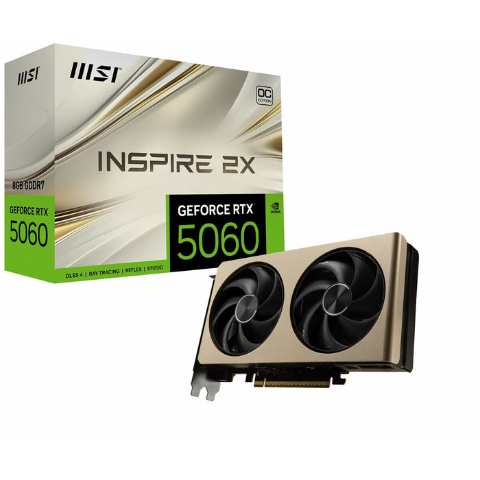 Графична карта MSI GEFORCE RTX 5060 8G INSPIRE 2X OC 8 GB GEFORCE RTX 5060 GDDR6X GDDR7