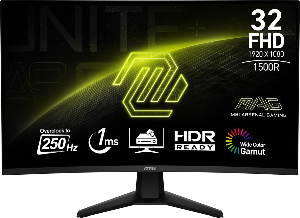 MSI MAG 32C6X компютърен монитор 80 см (31.5") 1920 x 1080 пиксела Full HD Черен