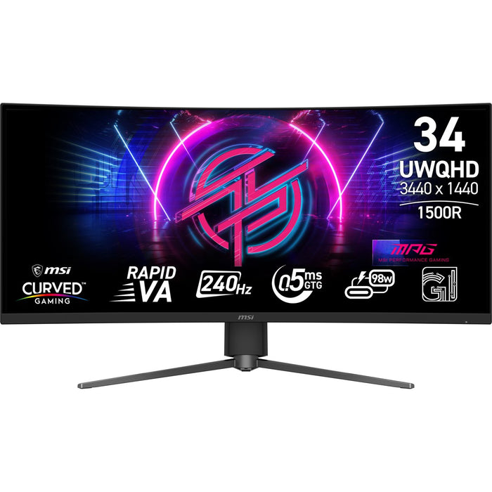 MSI MPG 346CQRF X24 компютърен монитор 86.4 см (34") 3440 x 1440 пиксела UltraWide Quad HD Черен