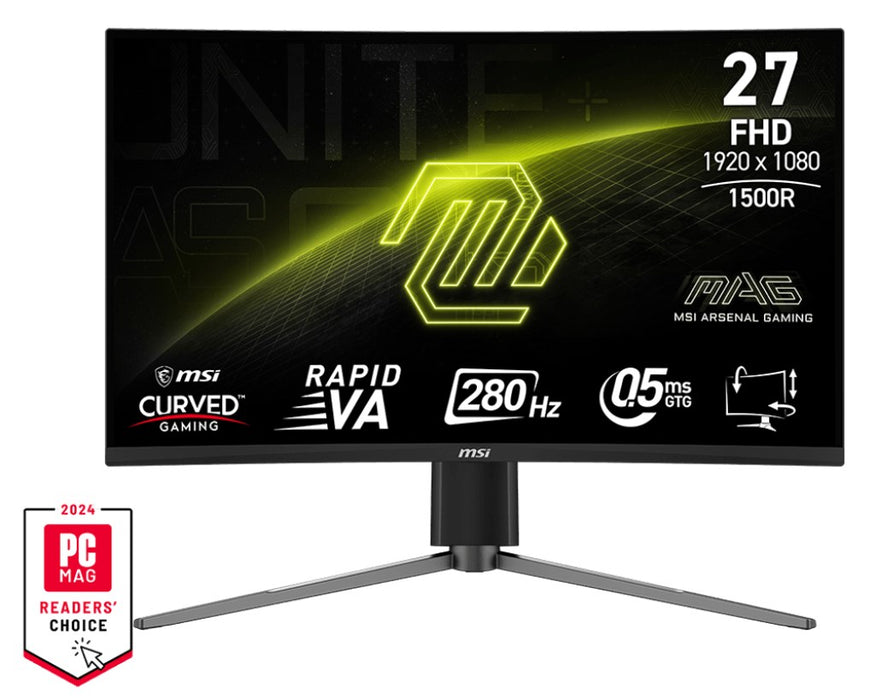 MSI MAG 276CPXF компютърен монитор 68.6 см (27") 1920 x 1080 пиксела Full HD LCD Черен