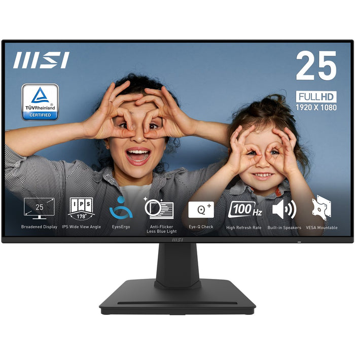 MSI PRO MP252 компютърен монитор 62.2 см (24.5") 1920 x 1080 пиксела Full HD LED Черен