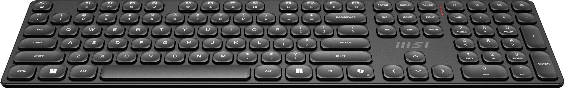 Безжична клавиатура MSI FORGE K210, комбинирана, мишка, за дома/офиса, USB, QWERTY, американски английски, черна