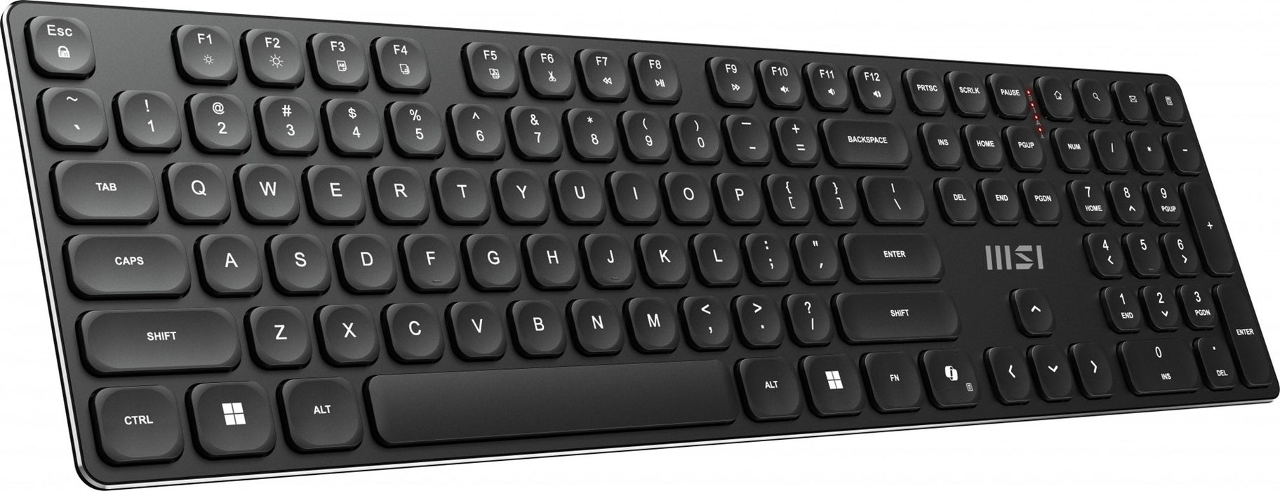Безжична клавиатура MSI FORGE K210, комбинирана, мишка, за дома/офиса, USB, QWERTY, американски английски, черна