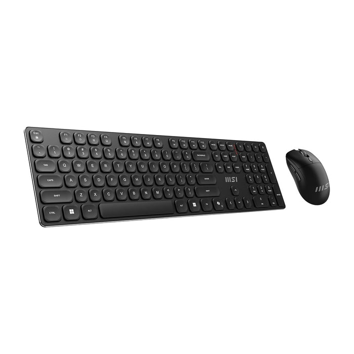 Безжична клавиатура MSI FORGE K210, комбинирана, мишка, за дома/офиса, USB, QWERTY, американски английски, черна