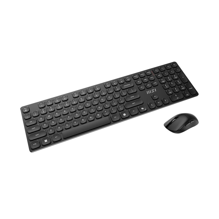 Безжична клавиатура MSI FORGE K210, комбинирана, мишка, за дома/офиса, USB, QWERTY, американски английски, черна