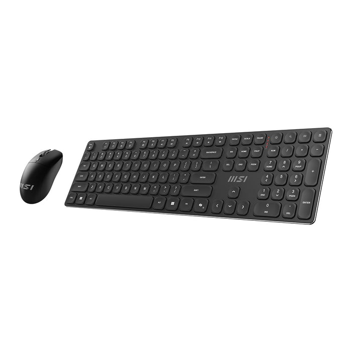 Безжична клавиатура MSI FORGE K210, комбинирана, мишка, за дома/офиса, USB, QWERTY, американски английски, черна