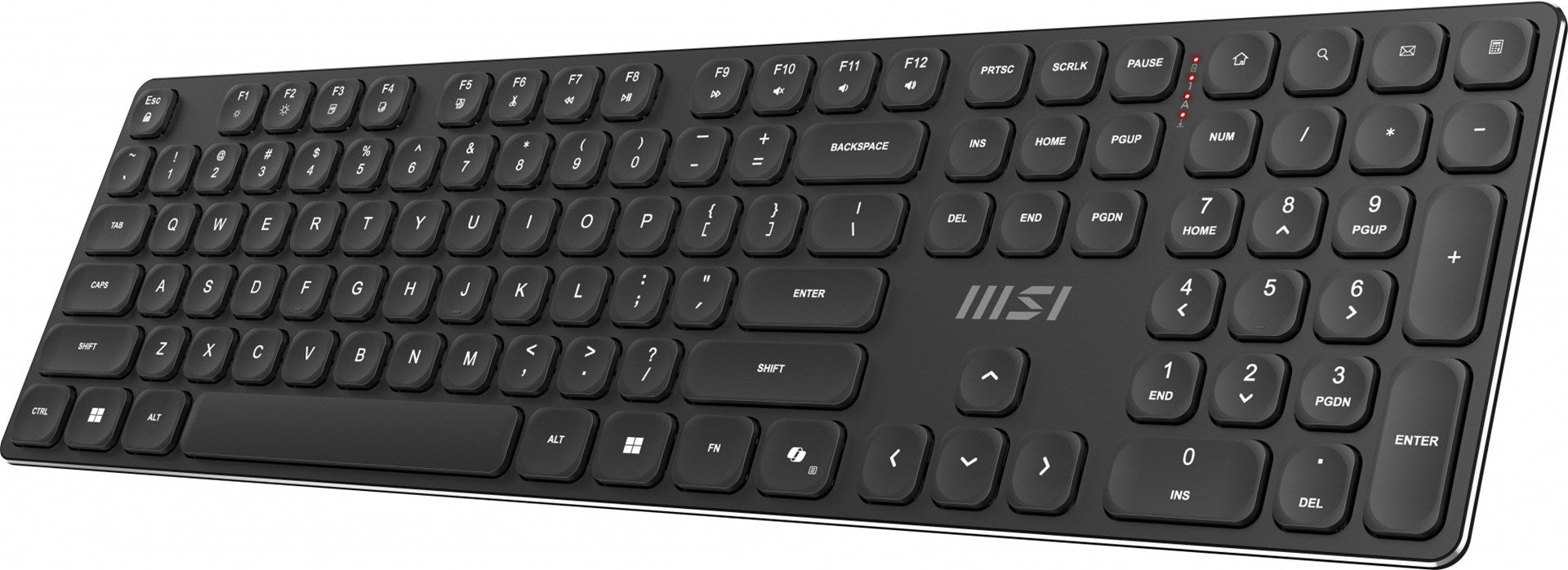 Безжична клавиатура MSI FORGE K210, комбинирана, мишка, за дома/офиса, USB, QWERTY, американски английски, черна