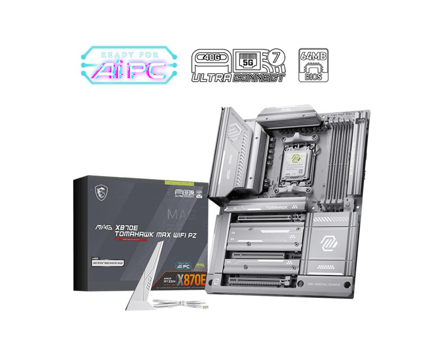 Дънна платка MSI MAG X870E TOMAHAWK MAX WIFI PZ, AMD X870E, сокет AM5, ATX
