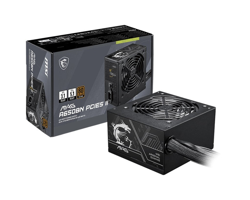 Захранващ блок MSI MAG A650BN PCIE5 II 650 W 20+4-пинов ATX ATX Черен
