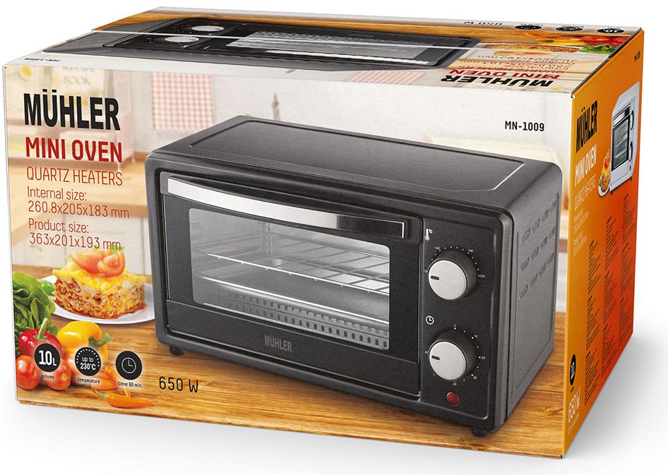 Мини фурна Muhler - MN-1009, 650W, 10 l, черна