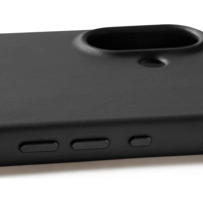Mujjo изцяло кожен калъф MagSafe за iPhone 17, черен