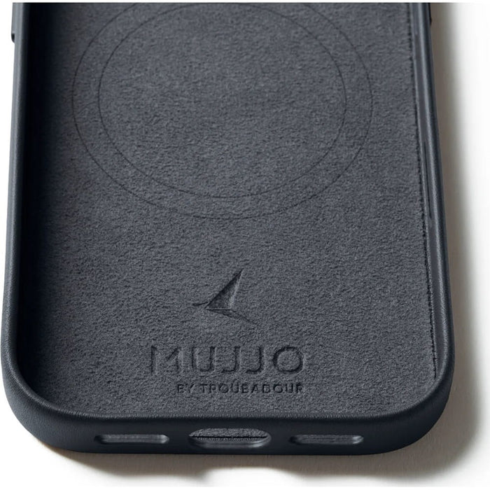 Mujjo кожен калъф MagSafe за iPhone 17 Pro, сив