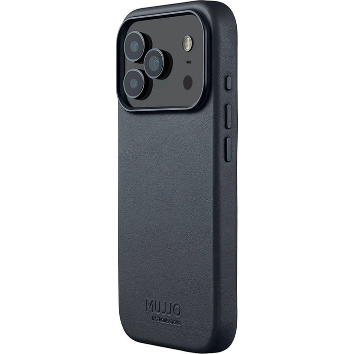 Mujjo кожен калъф MagSafe за iPhone 17 Pro, сив