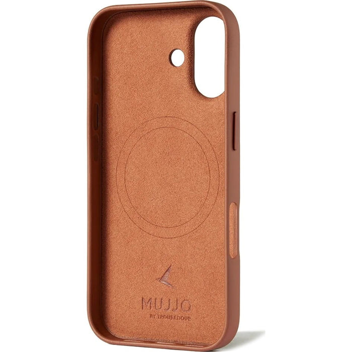 Mujjo кожен калъф MagSafe за iPhone 17 кафяв