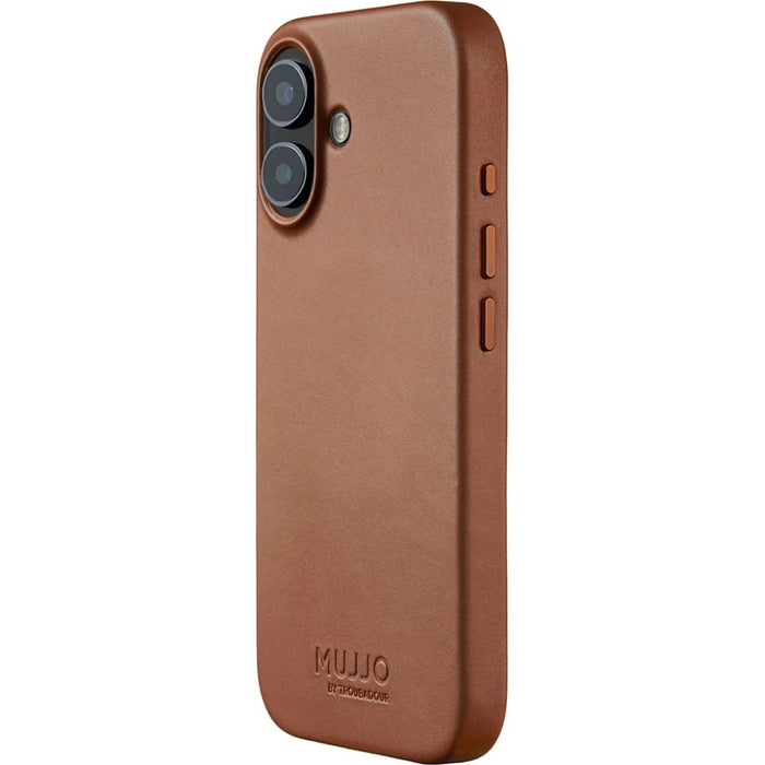 Mujjo кожен калъф MagSafe за iPhone 17 кафяв