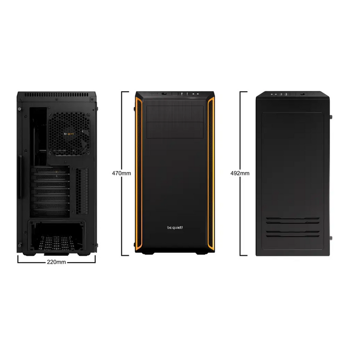 мълчи! Pure Base 600 Window Midi Tower черен оранжев