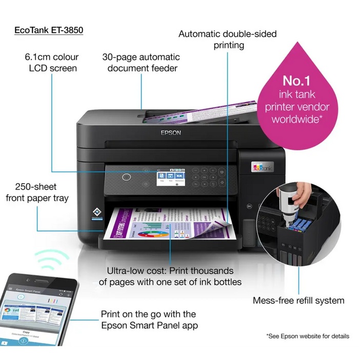 Мултифункционален принтер Epson EcoTank ET-3850