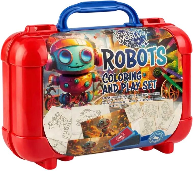 Комплект за оцветяване в куфарче Multiprint - Robots